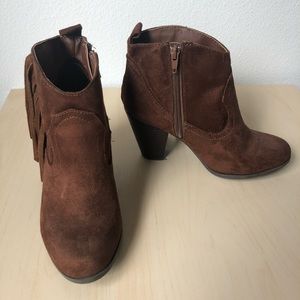 Madden Girl Suede Fringe Ankled Boots